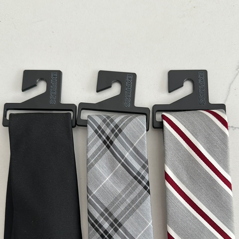 Men's Express Tie Set - Black, Gray, and Striped - Picture 3 of 3